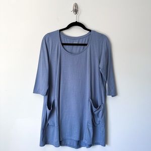 J. Jill Pure Jill Two Pocket Knit Tunic Provincial Blue